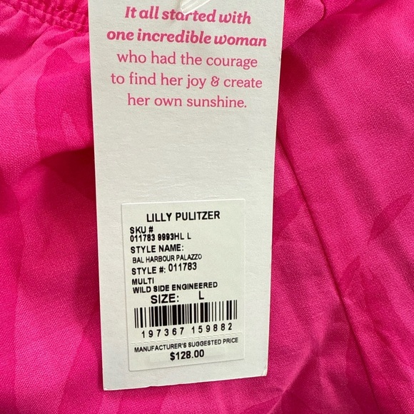 Lilly Pulitzer Bal Harbour Palazzo Pants – Wild Side Engineered – Size Large - Picture 5 of 6